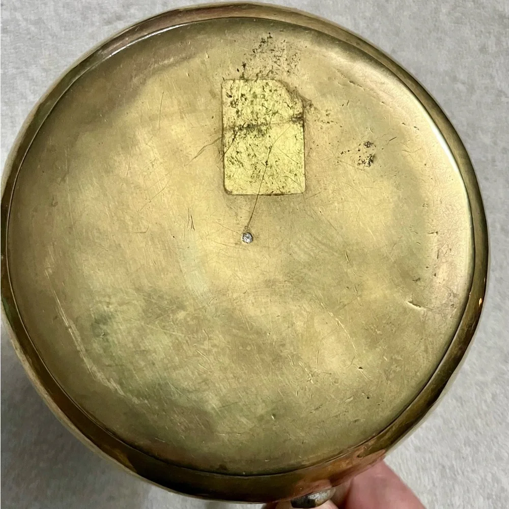 Vintage Solid Brass Lidded ‎ Coffee Carafe Jug  9”